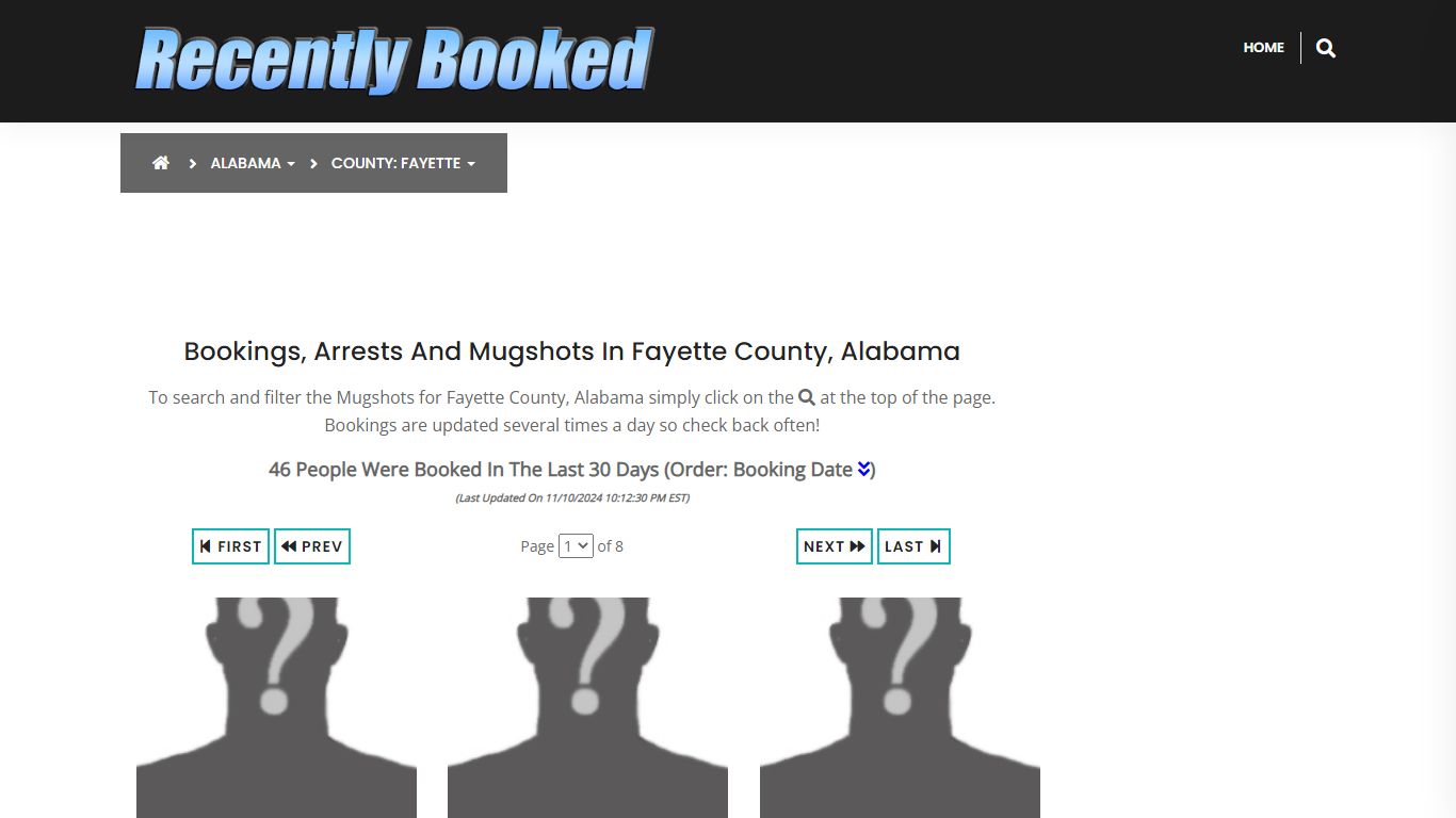 Bookings, Arrests and Mugshots in Fayette County, Alabama - Recently Booked