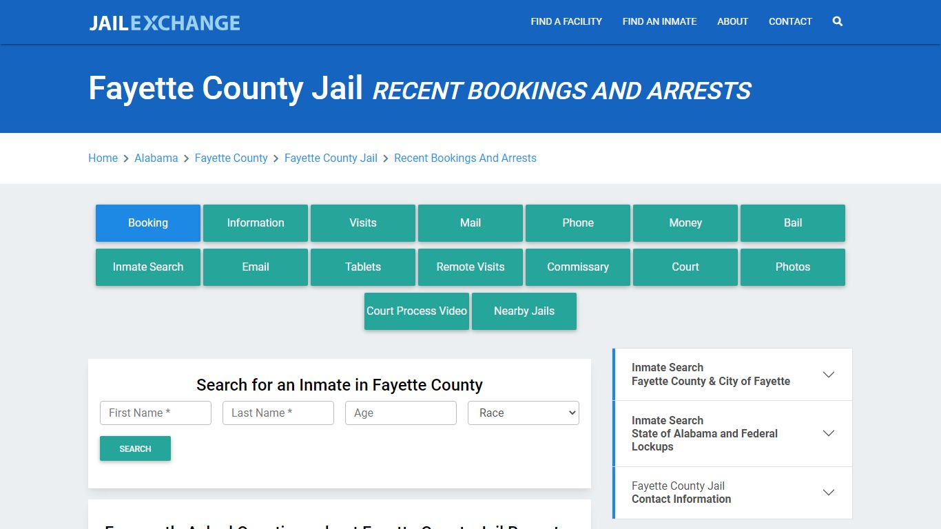 Fayette County Jail AL Recent Arrests and Bookings - Jail Exchange